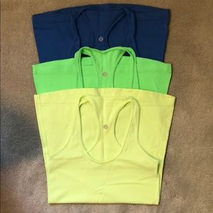 3 Lululemon Cool Racerback Tanks Sz 4